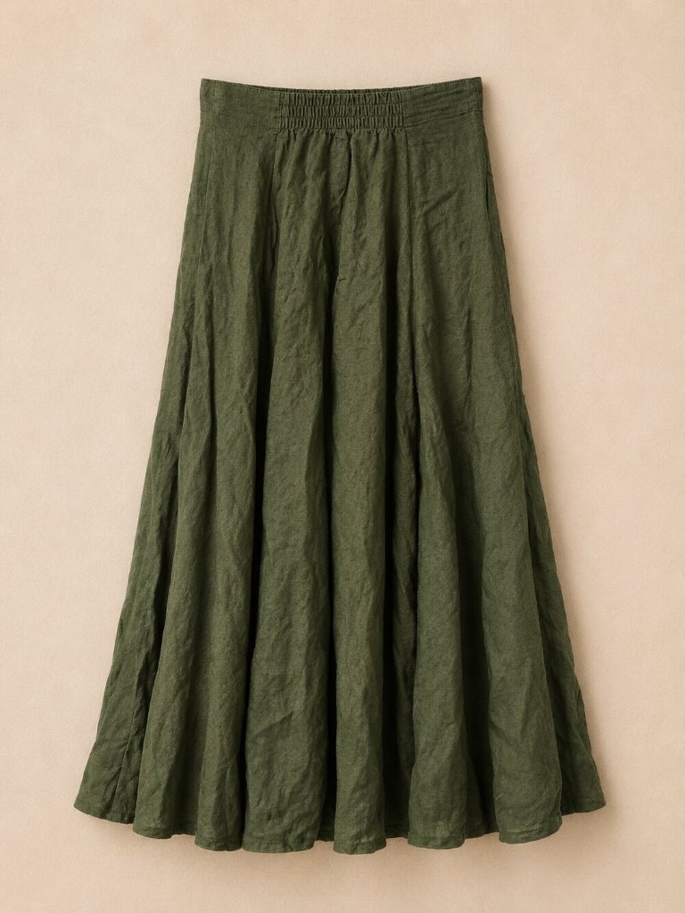 Vintage Jean Paul Olive Green Button down maxi skirt Sz 6 - Picture 2 of 6